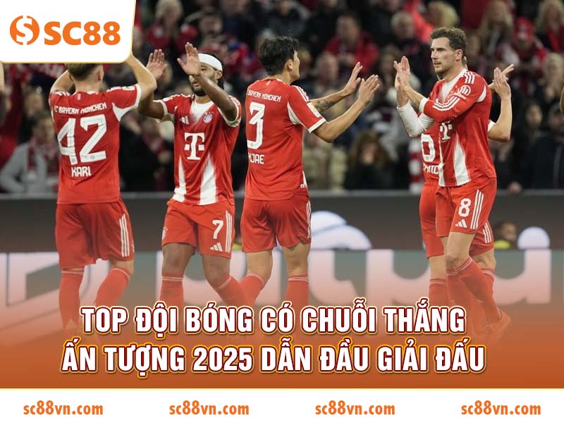 Top đội bóng có chuỗi thắng ấn tượng 2025 dẫn đầu giải đấu